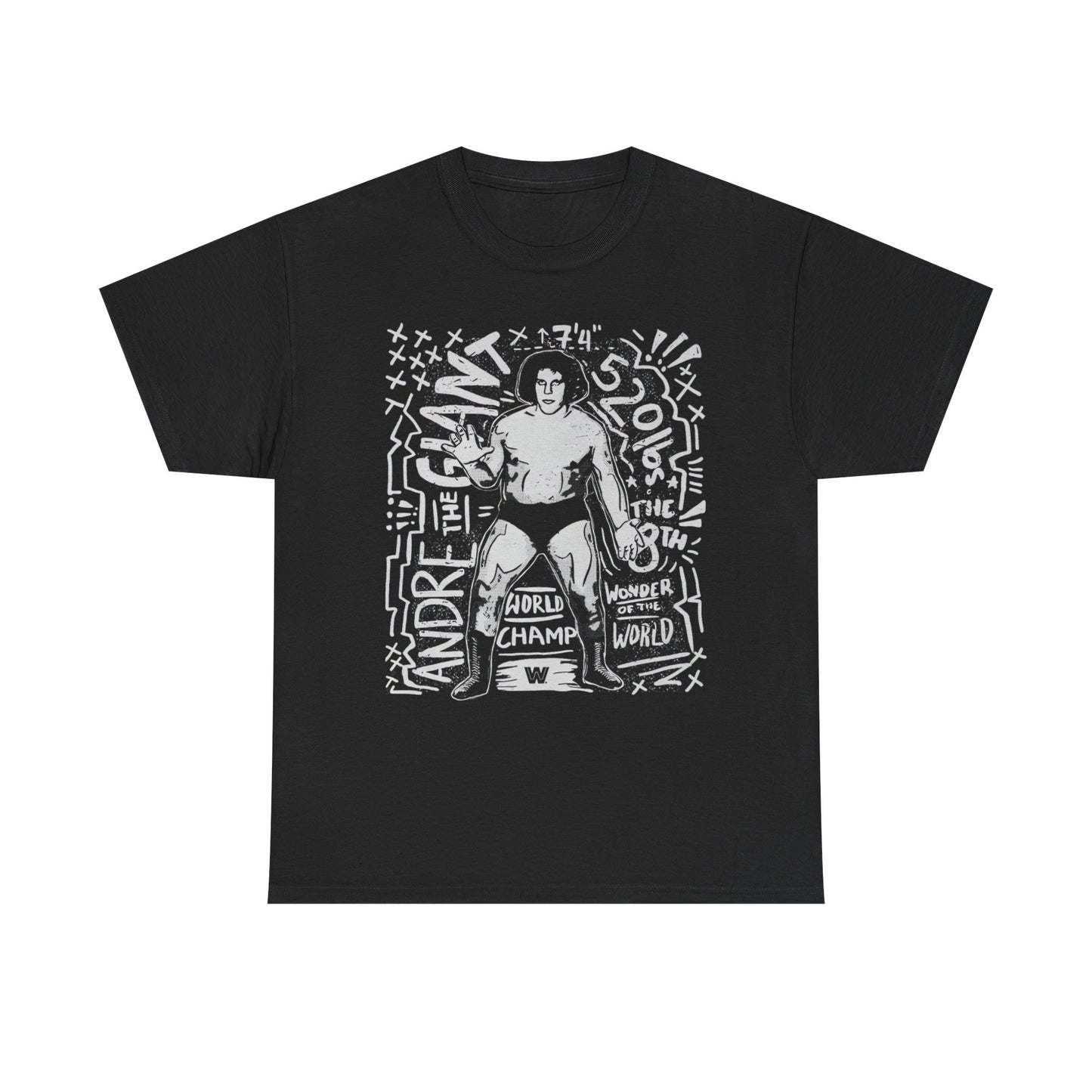 Andre The Giant Graphic Art Black T-shirt