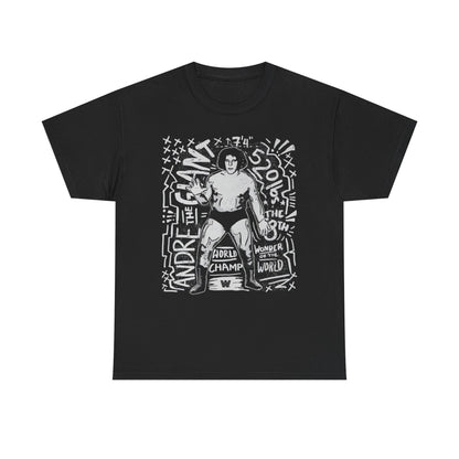 Andre The Giant Graphic Art Black T-shirt