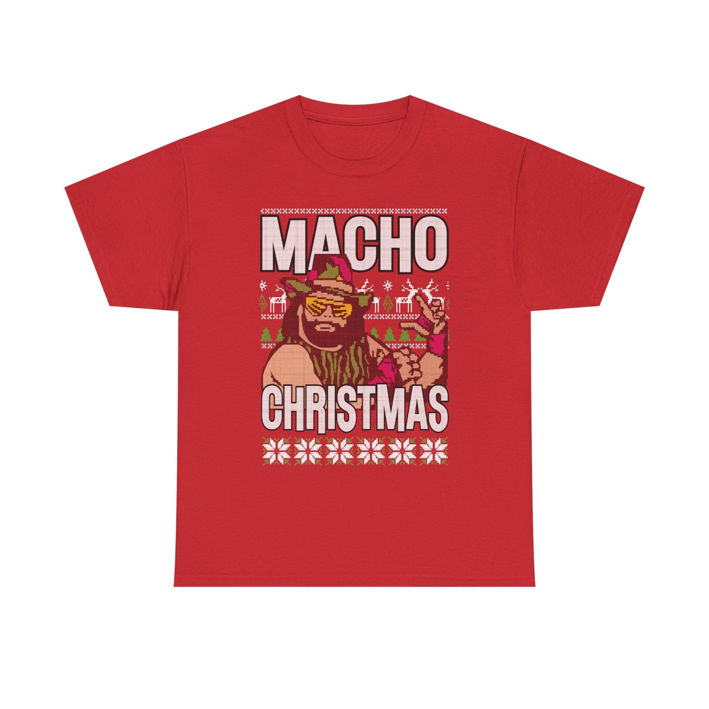 Macho Man Randy Savage Xmas Christmas WWE Mens Red T-shirt