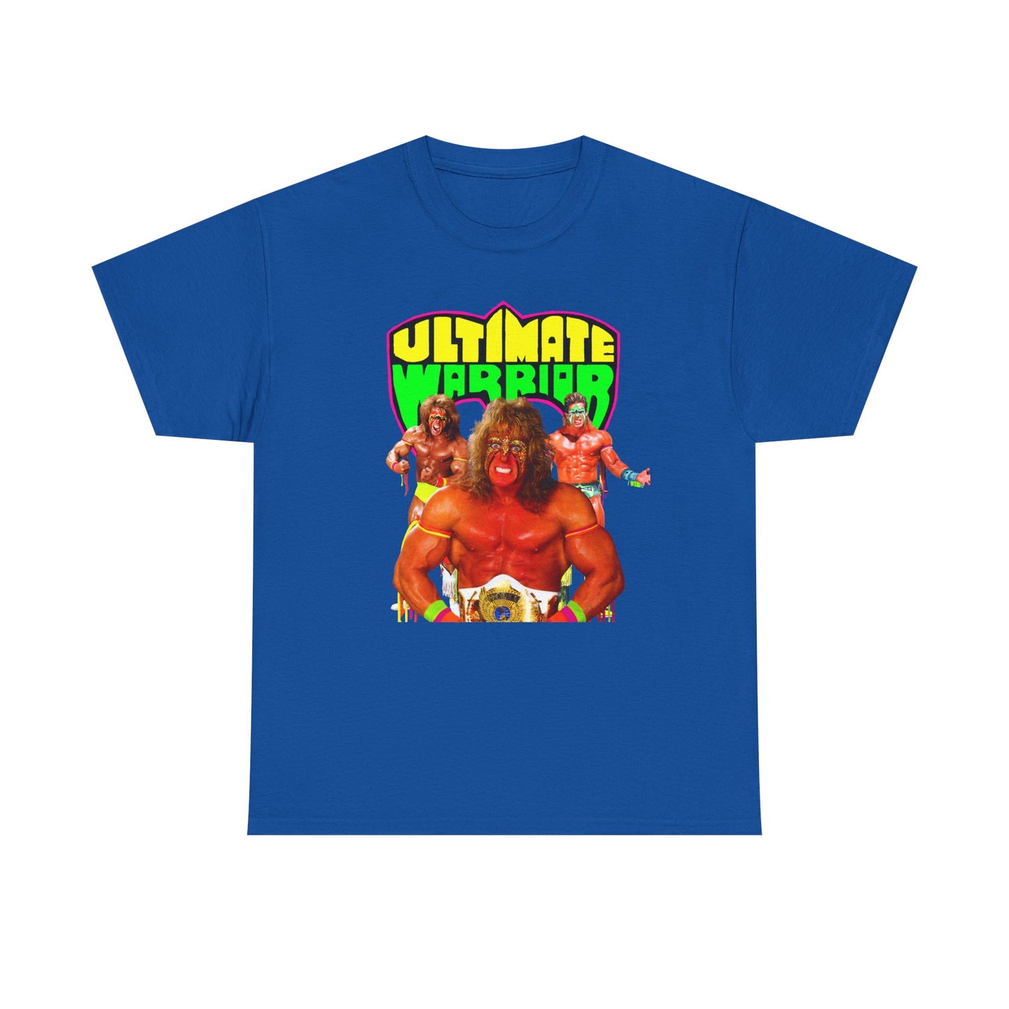 Ultimate Warrior Pose Blue Mens T-shirt WWE