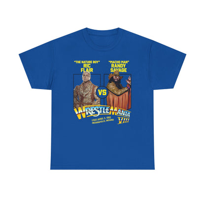 Wrestlemania 8 Ric Flair vs Macho Man Randy Savage WWE Mens T-shirt