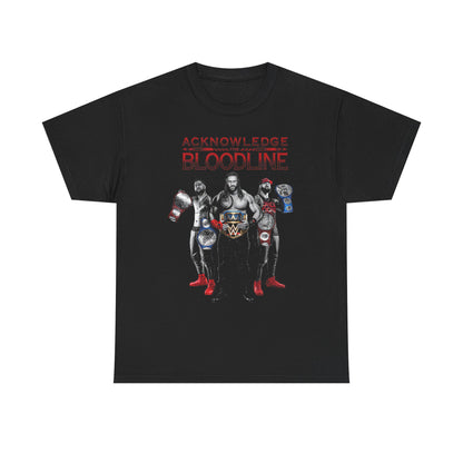Acknowledge The Bloodline Championship Belts Black T-shirt