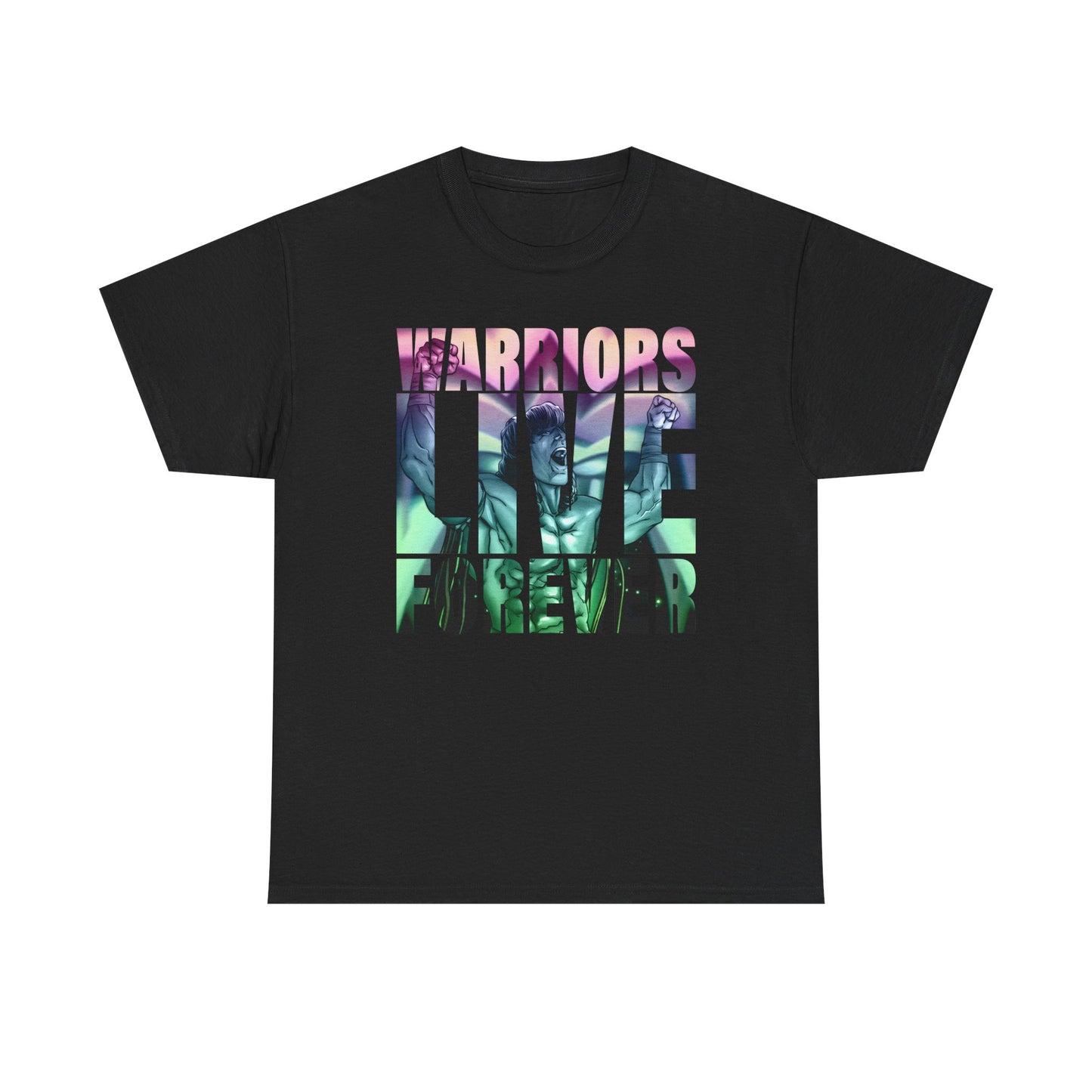 Warriors Live Forever Ultimate Warrior WWE Mens Black T-shirt