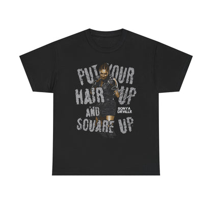 Sonya Deville Hair Up Square Up Black T-shirt