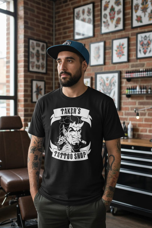 Undertaker Tattoo Shop Got Mine In Hell Mens Black T-shirt