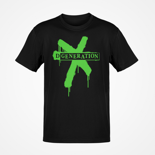 DX D-Generation X Green Splatter Logo Mens T-shirt