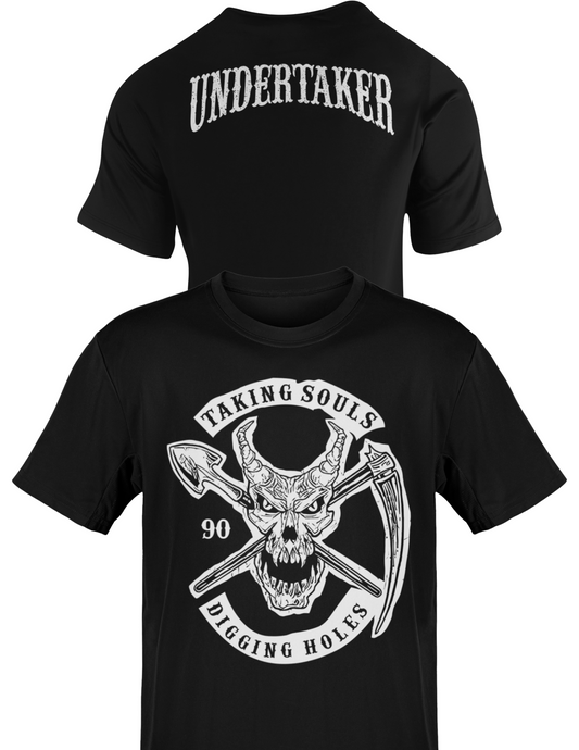 Undertaker Taking Souls and Digging Holes Mens Black T-shirt