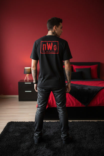 nWo Black Wolfpack New World Order Wolf pack Mens T-shirt