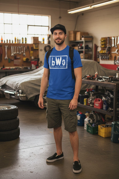 Blue World Order bWo Blue Meanie Big Stevie Cool ECW Mens T-shirt
