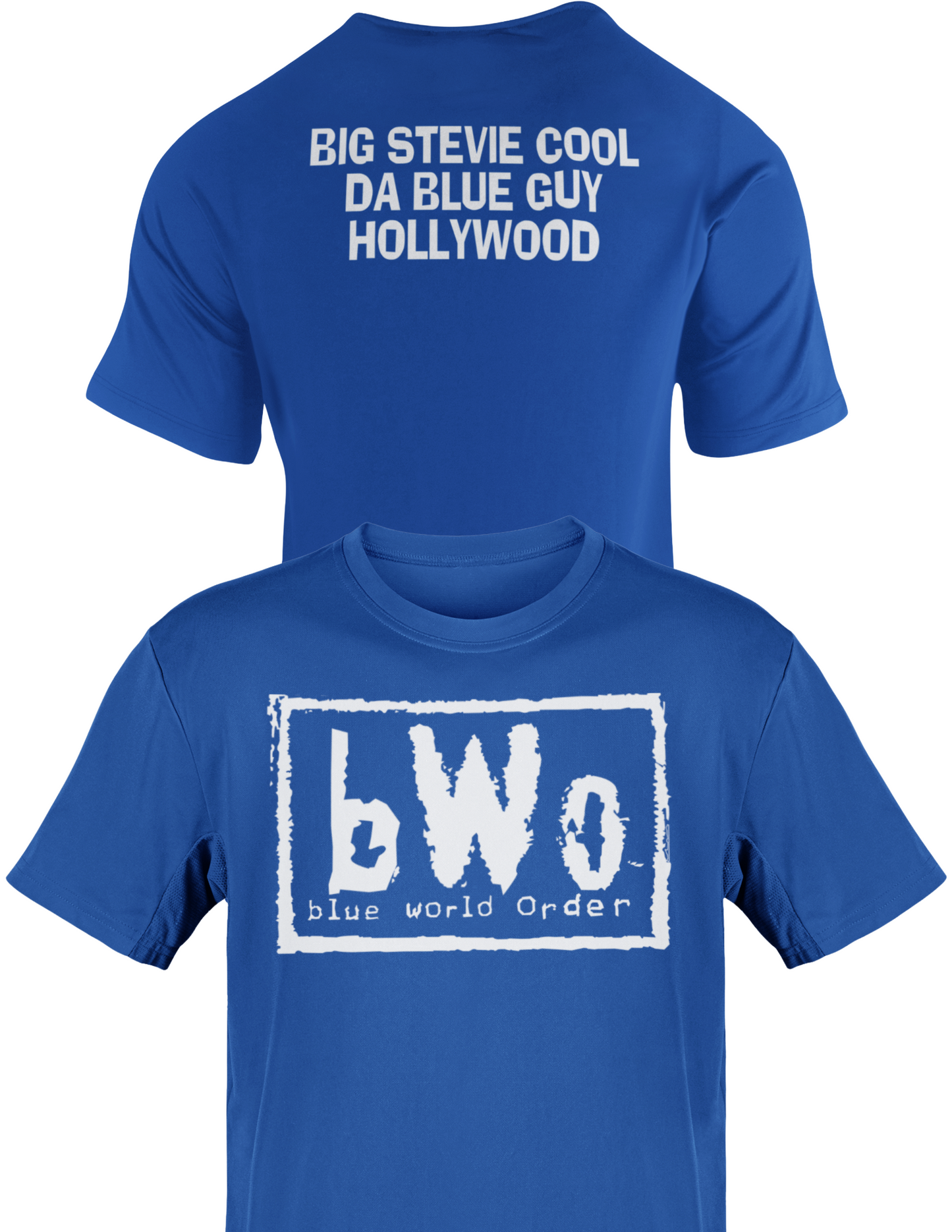 Blue World Order bWo Blue Meanie Big Stevie Cool ECW Mens T-shirt