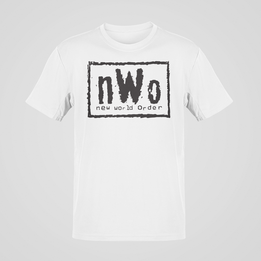 nWo New World Order White WCW T-shirt with Black Logo