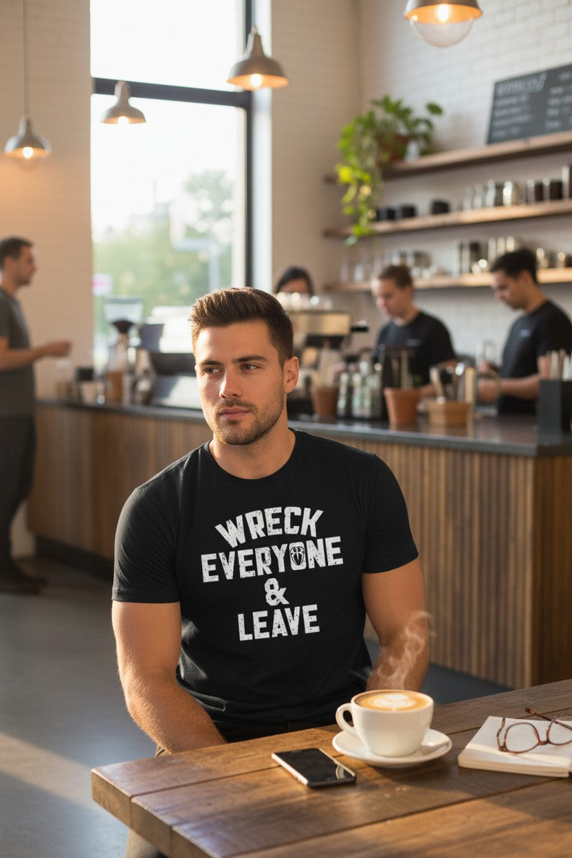 Roman Reigns Wreck Everyone and Leave Mens Black T-shirt