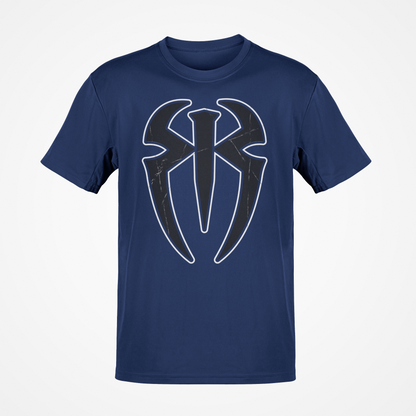 Roman Reigns Spider Logo WWE Mens Blue T-shirt