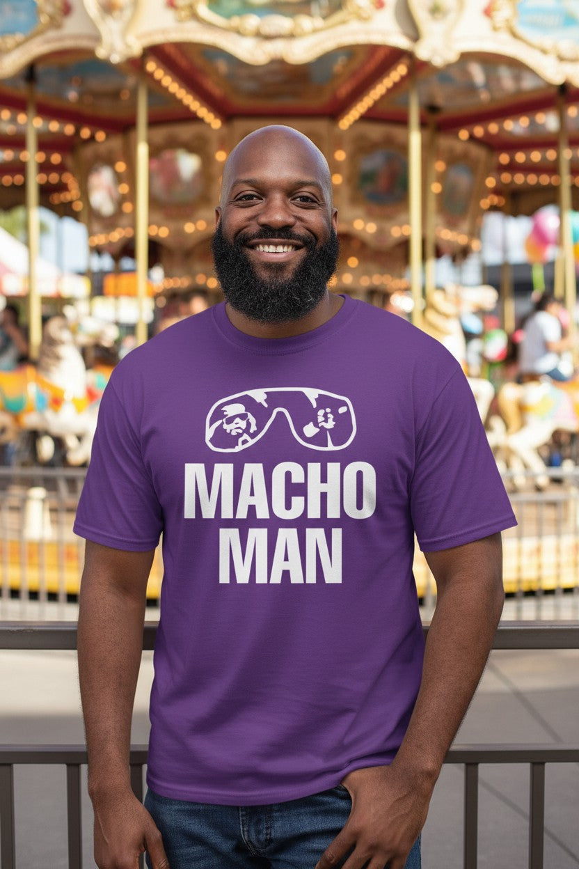 Macho Man Randy Savage Purple Sunglasses T-shirt