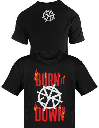 Seth Rollins Burn It Down Mens Black T-shirt