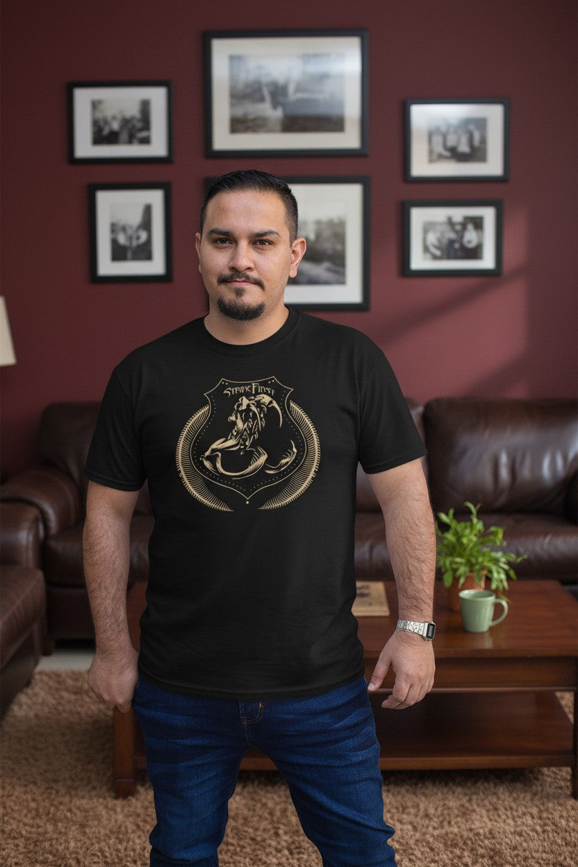 Randy Orton First Strike RKO Spine Mens Black T-shirt