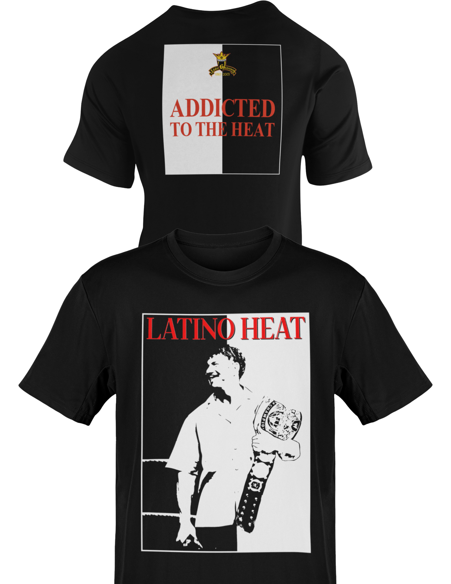 Eddie Guerrero Addicted to the Heat Championship Belt Mens Black T-shirt