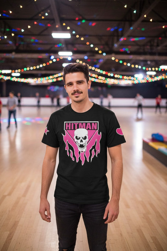 Bret Hart Ring Series Pink Skull Mens T-shirt