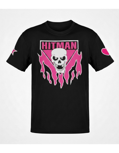 Bret Hart Ring Series Pink Skull Mens T-shirt