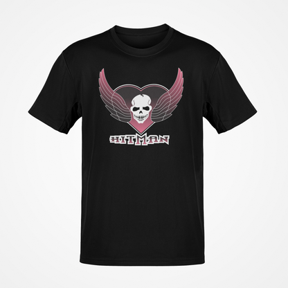 The Hitman Bret Hart Skull Wings Logo Mens T-shirt