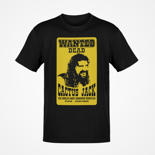 Cactus Jack Wanted Dead Mick Foley Mens T-shirt