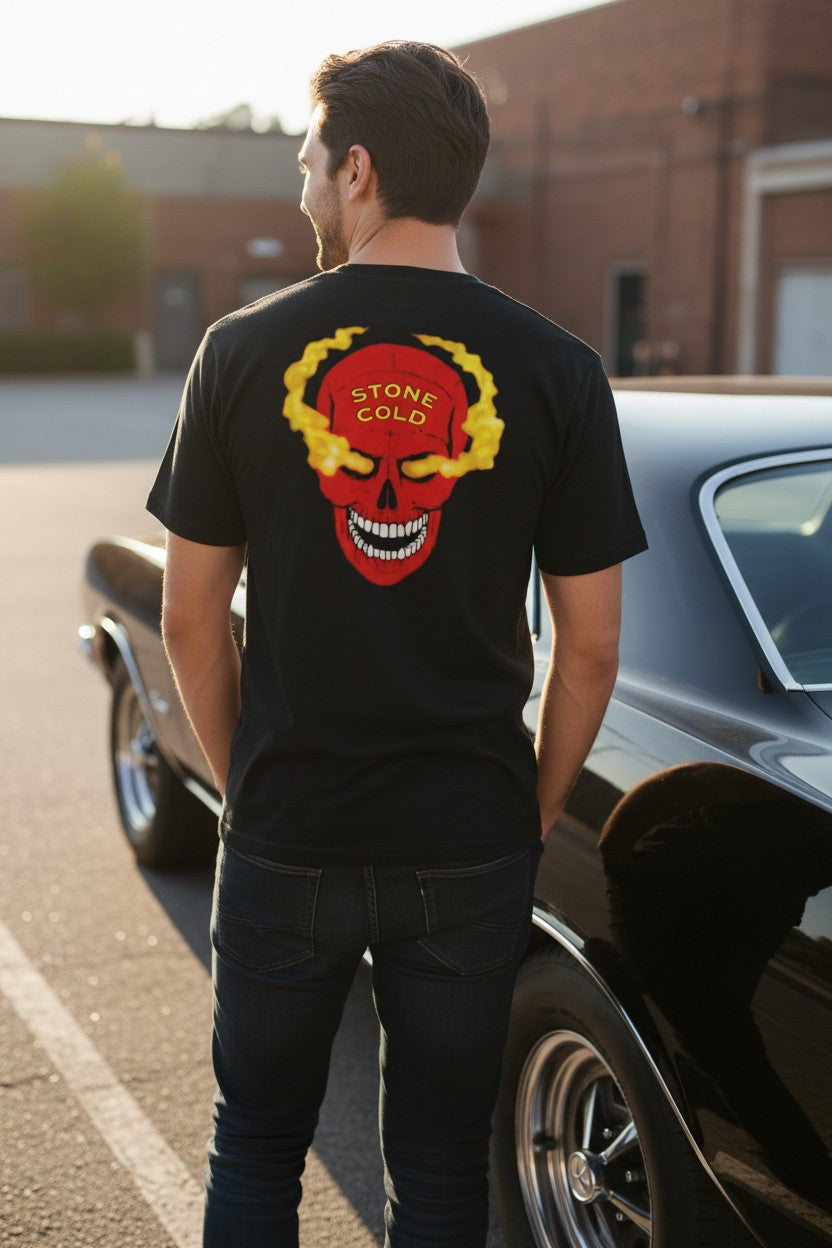 Stone Cold Steve Austin 3:16 Red Skull Black T-shirt