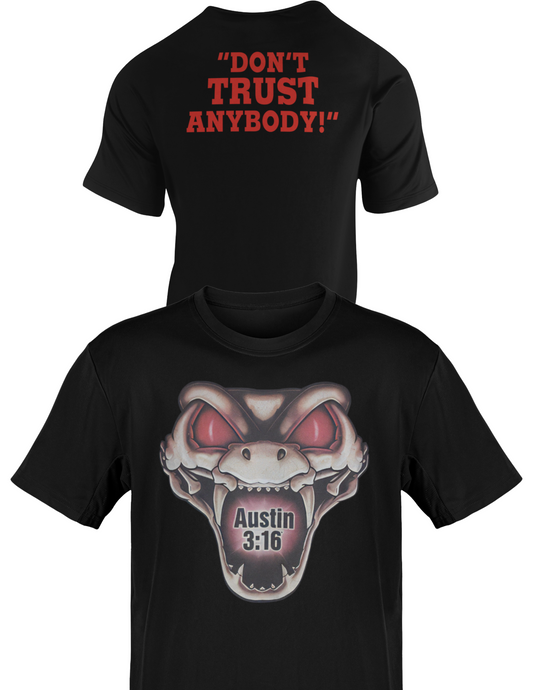 Stone Cold Steve Austin Don't Trust Anybody Rattlesnake Black T-shirt