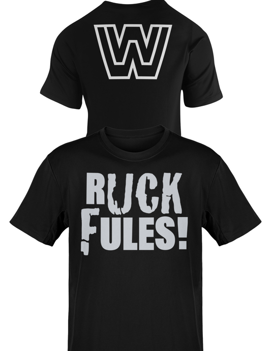 John Cena Ruck Fules WWF Old School Mens Black T-shirt