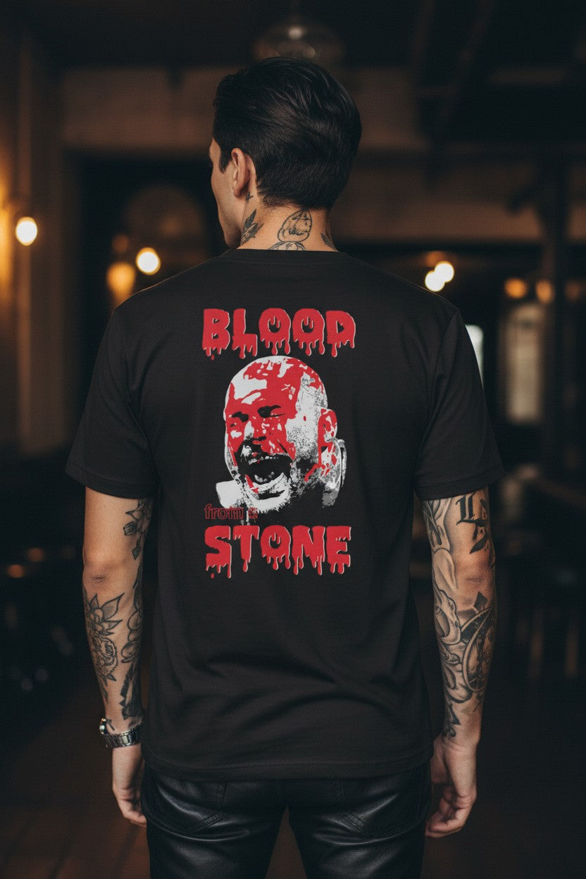 Blood from a Stone Cold Steve Austin Bloody Face Mens Black T-shirt