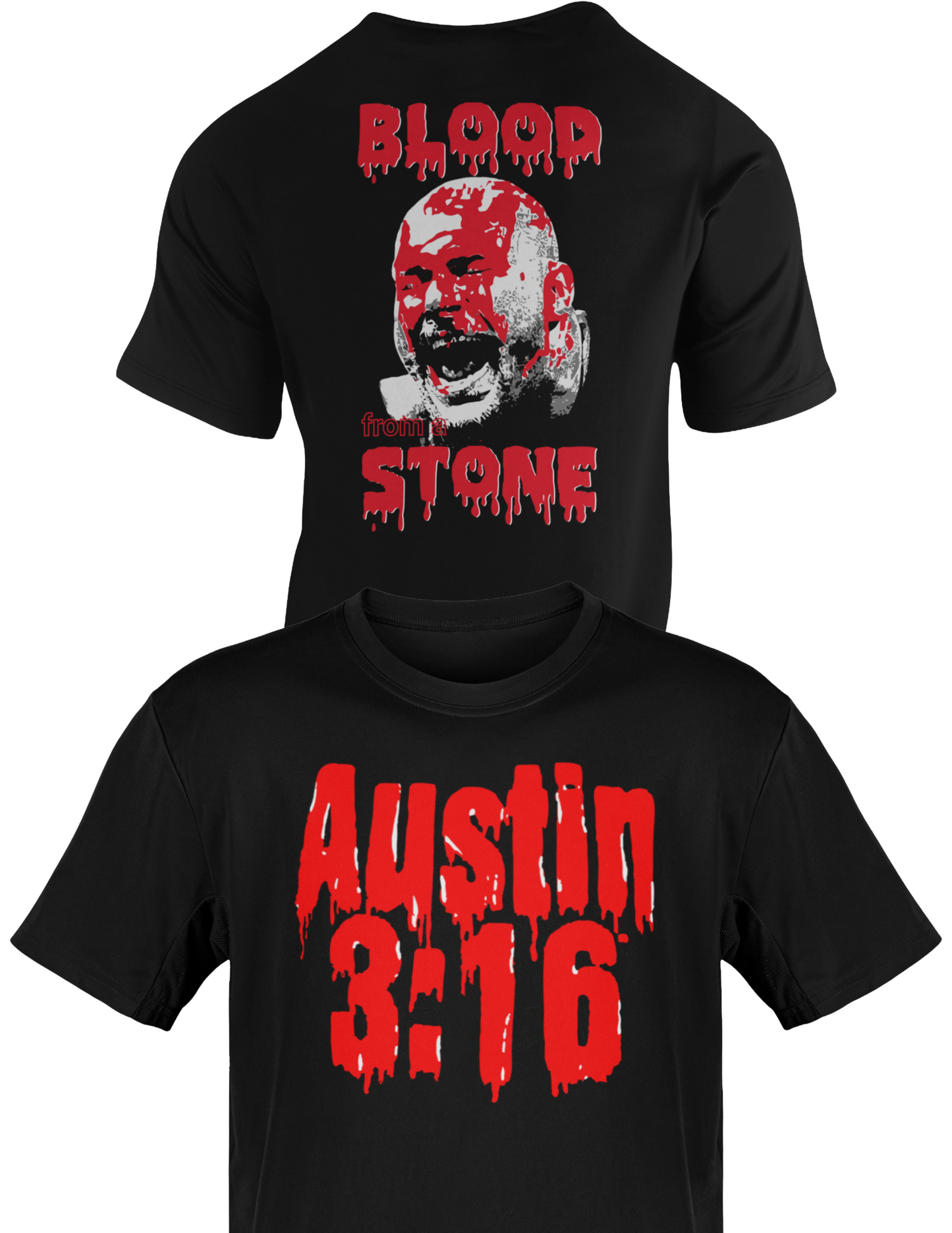 Blood from a Stone Cold Steve Austin Bloody Face Mens Black T-shirt