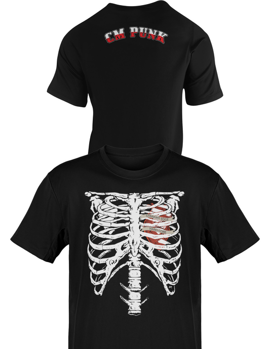CM Punk Ribs Straight Edge Hard Core Mens Black T-shirt