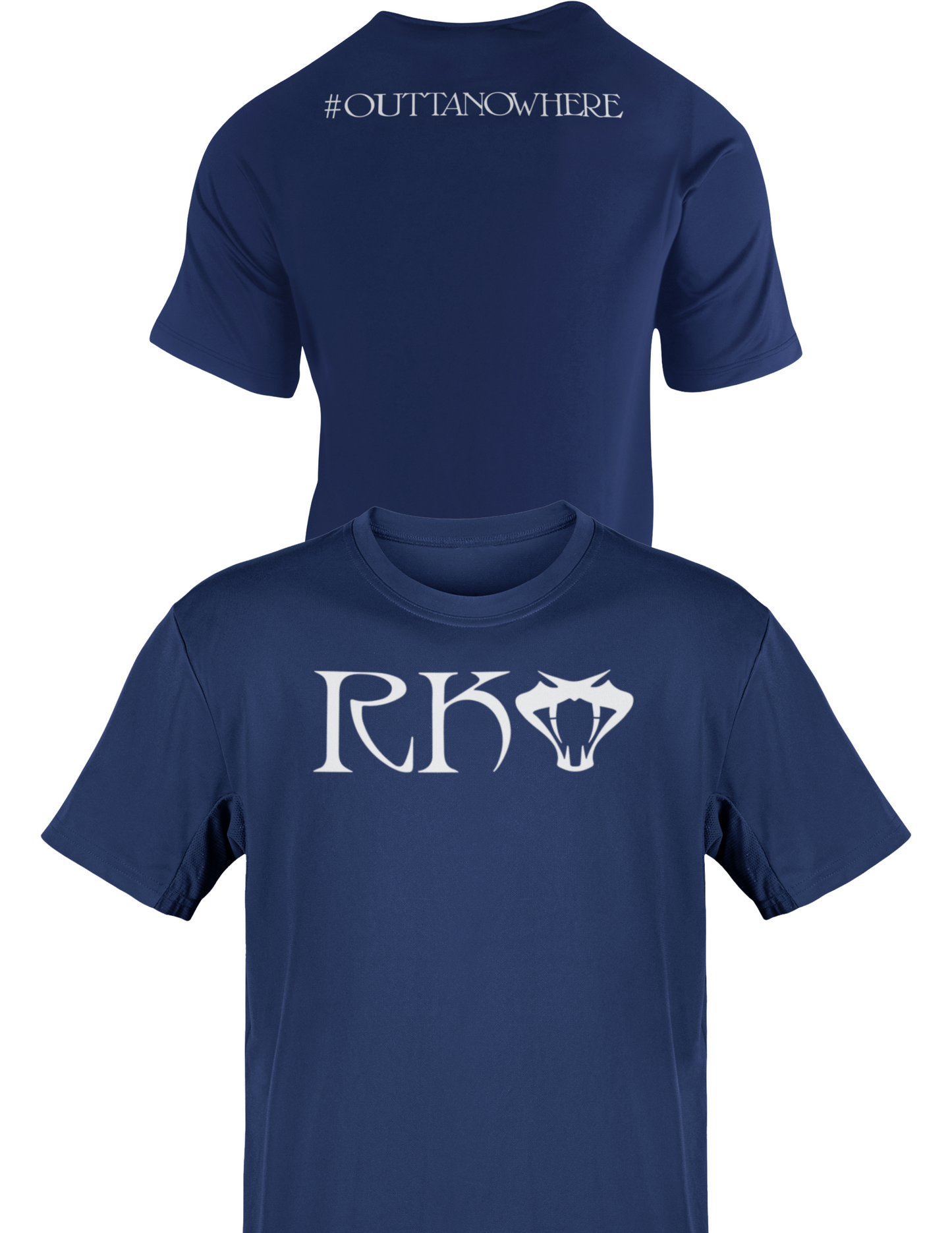 Randy Orton RKO #OuttaNoWhere Navy Blue T-shirt