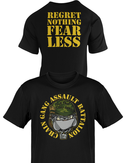 John Cena Regret Nothing Fear Less Chaingang Black T-shirt