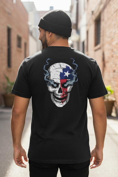 Stone Cold Steve Austin 316 Texas Flag Smoking Skull T-shirt