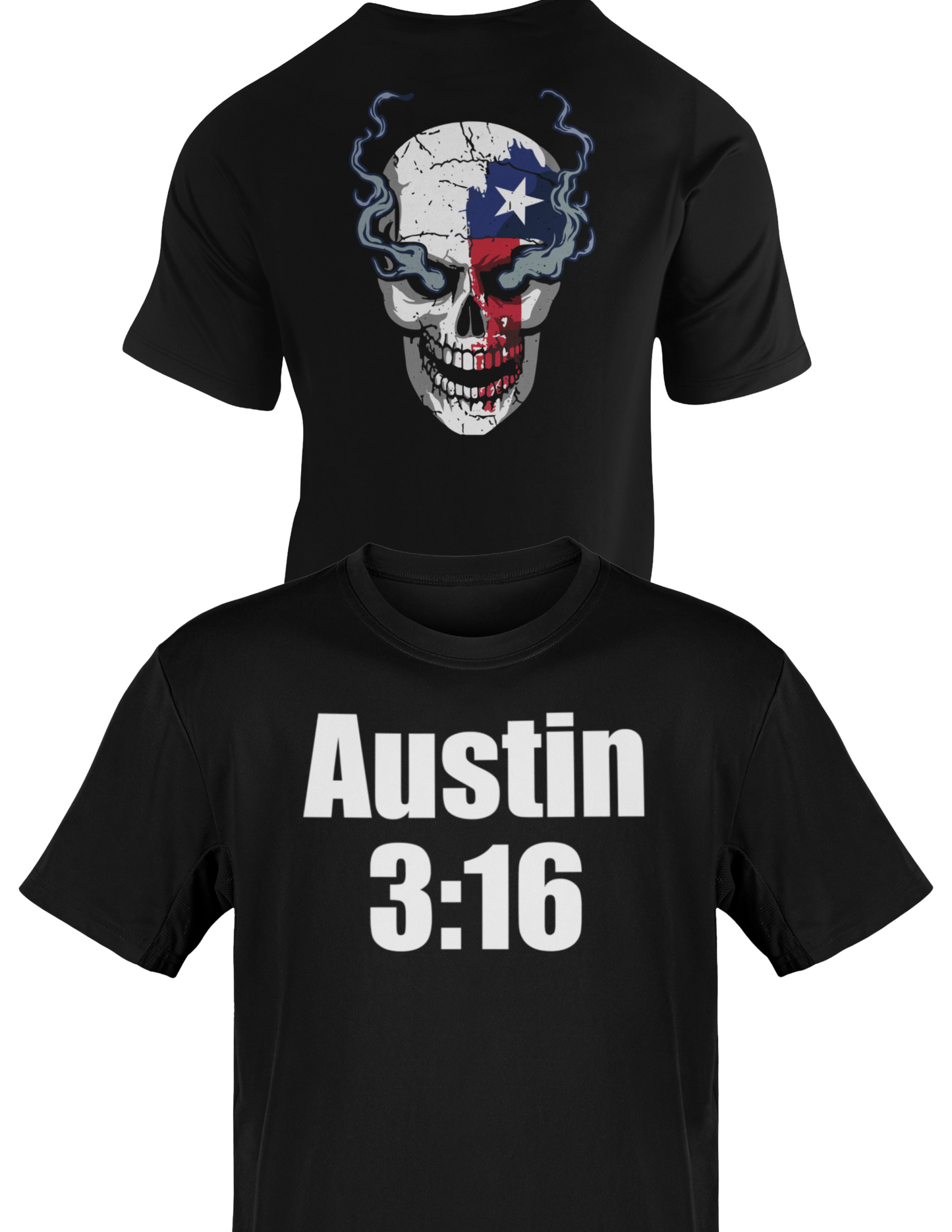 Stone Cold Steve Austin 316 Texas Flag Smoking Skull T-shirt
