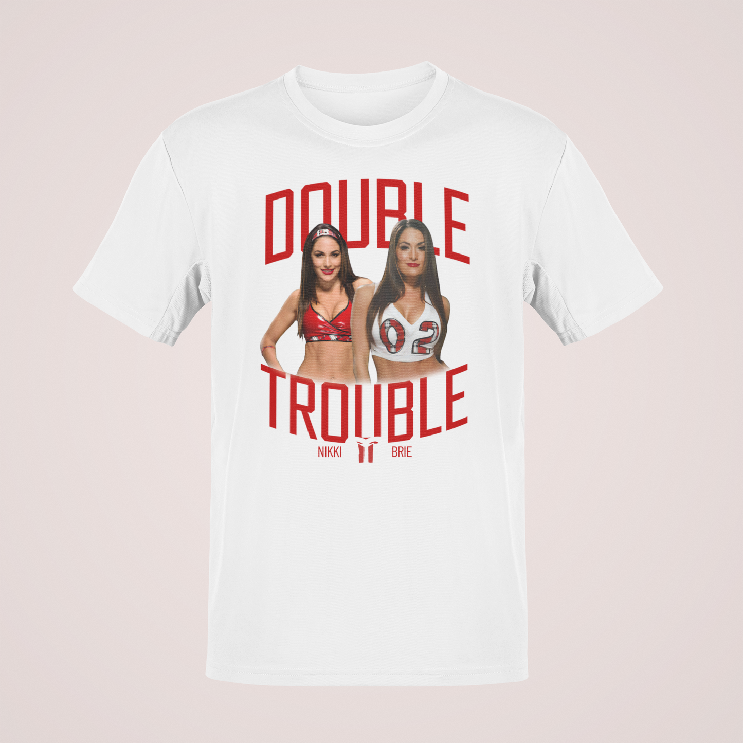 Nikki Brie Bella Twins Double Trouble White Adult T-Shirt