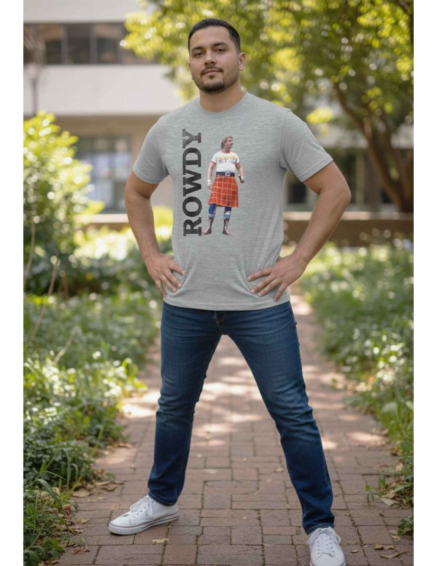 Rowdy Roddy Piper Legends Collection Mens Gray T-shirt