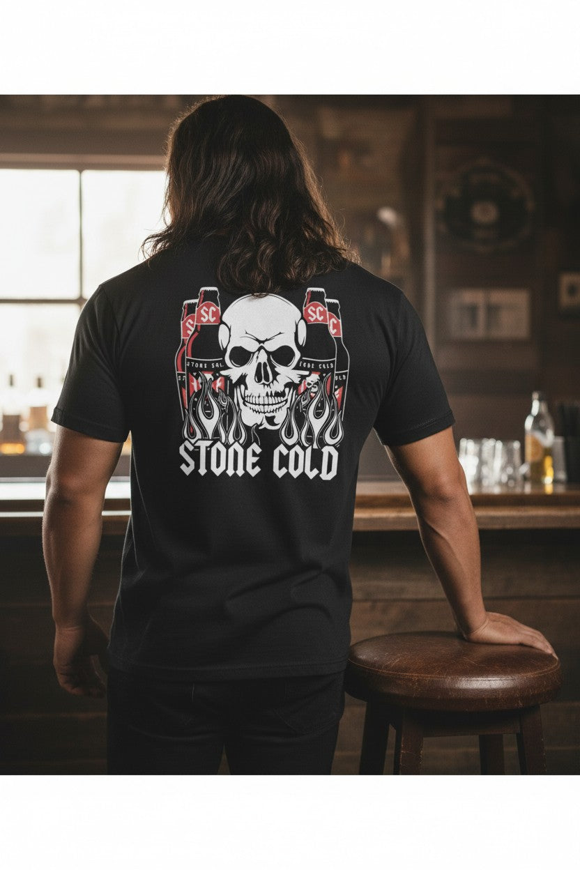 Stone Cold Steve Austin BYOB Beer Skull Mens Black T-shirt