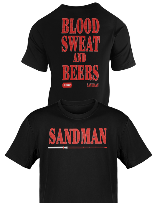 Sandman Blood Sweat Beers ECW Mens T-shirt