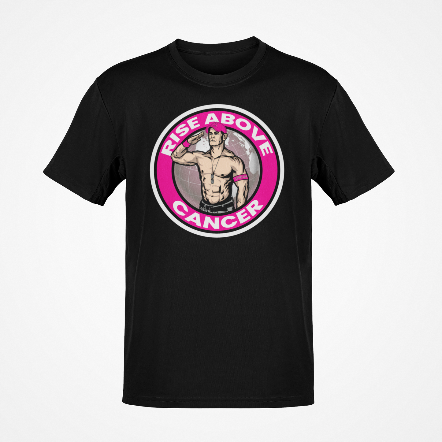 John Cena Rise Above Cancer Mens Black T-shirt