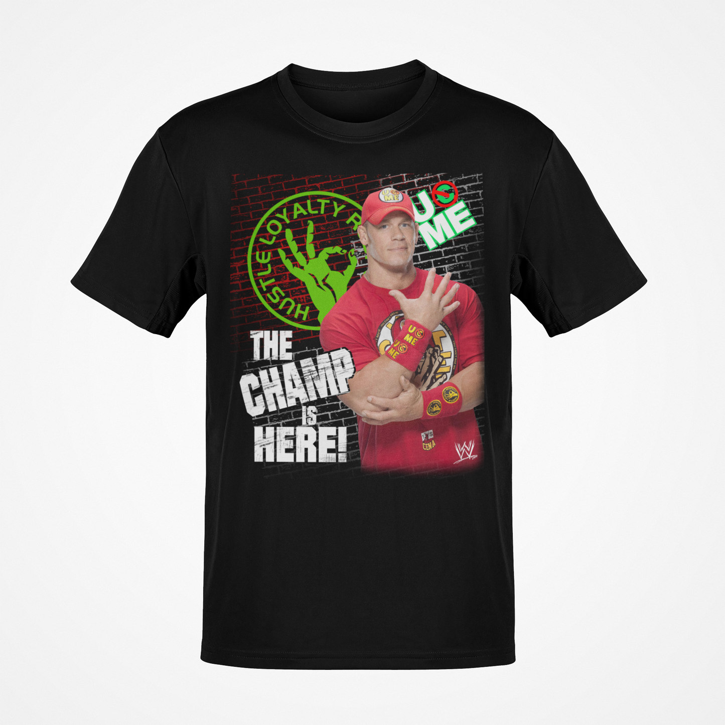John Cena Champ Is Here WWE Red Mens Black T-shirt