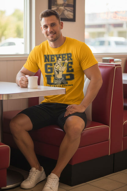 John Cena Ten Years Strong Mens Cotton Gold T-shirt