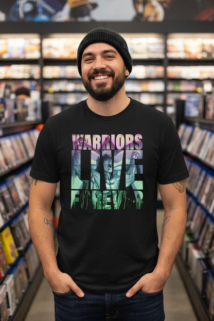 Warriors Live Forever Ultimate Warrior WWE Mens Black T-shirt