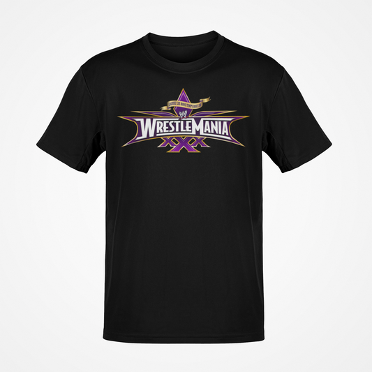 WrestleMania 30 XXX WWE Logo Mens Black T-shirt
