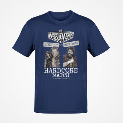 WrestleMania 22 Edge vs Mick Foley Hardcore Match Mens Blue T-shirt