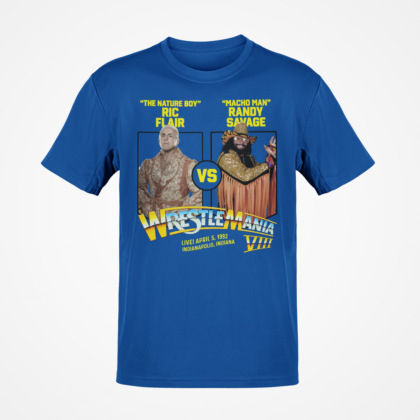 Wrestlemania 8 Ric Flair vs Macho Man Randy Savage WWE Mens T-shirt
