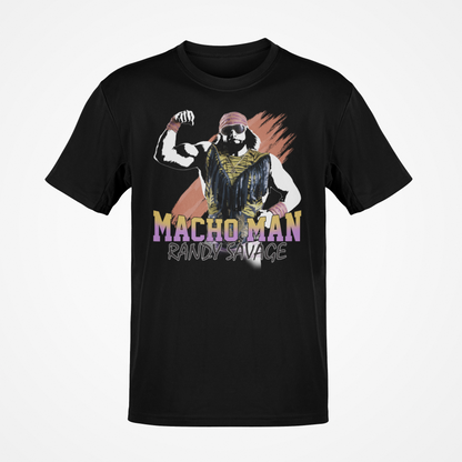 Macho Man Randy Savage Bicep Pose WWE Mens Black T-shirt