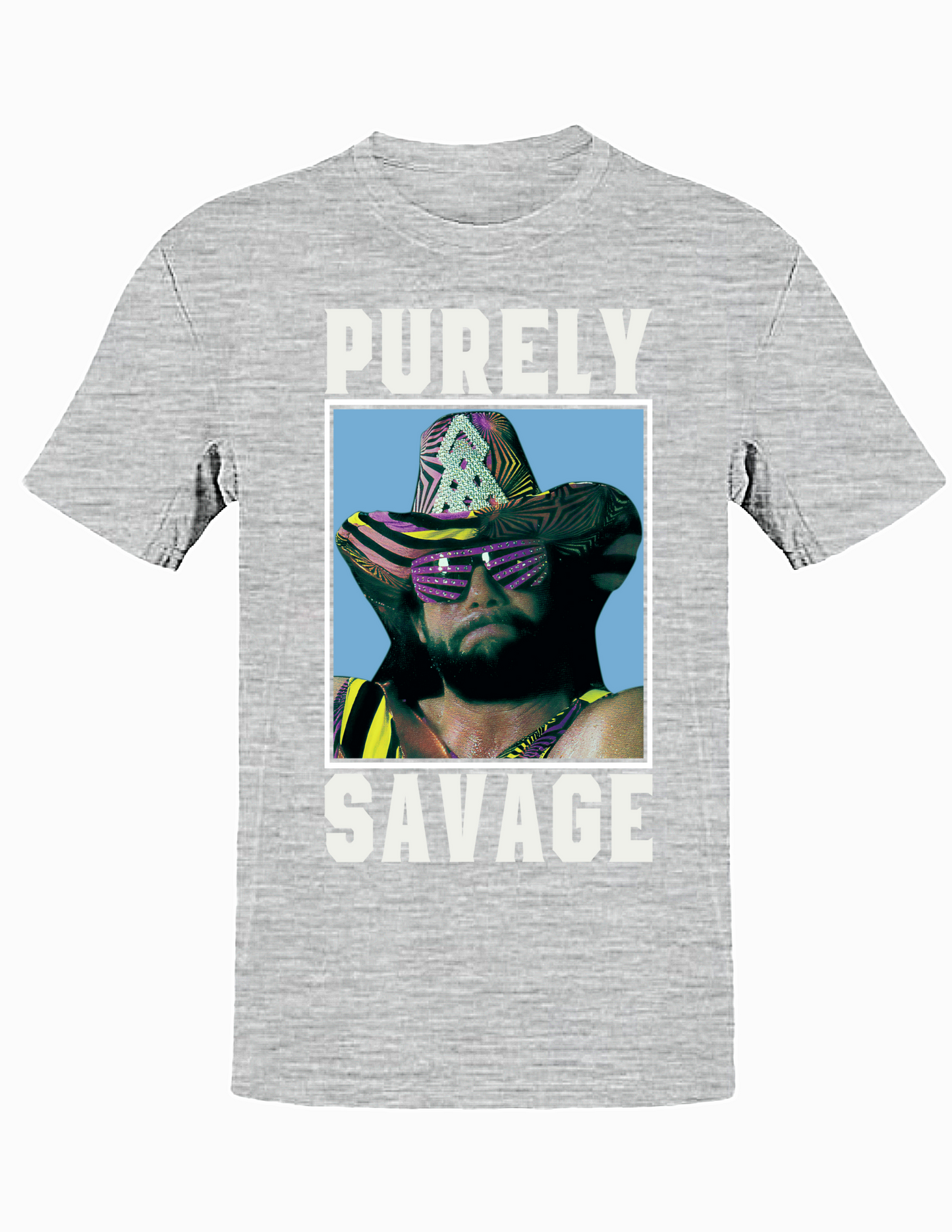 Macho Man Purely Savage Mens Grey T-shirt