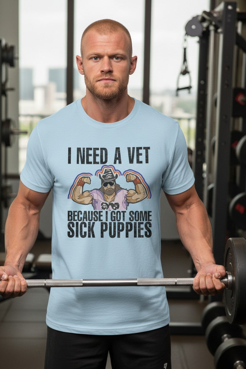 Macho Man Randy Savage Sick Puppies Blue T-shirt