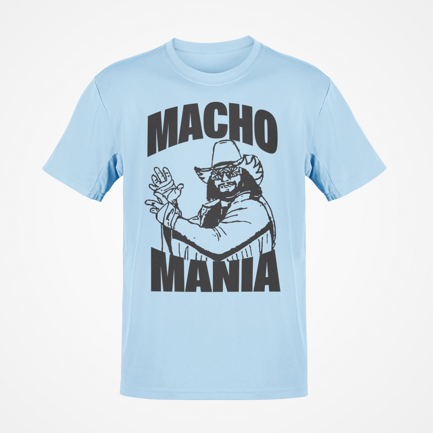 Macho Man Randy Savage Mania Mens Blue T-shirt